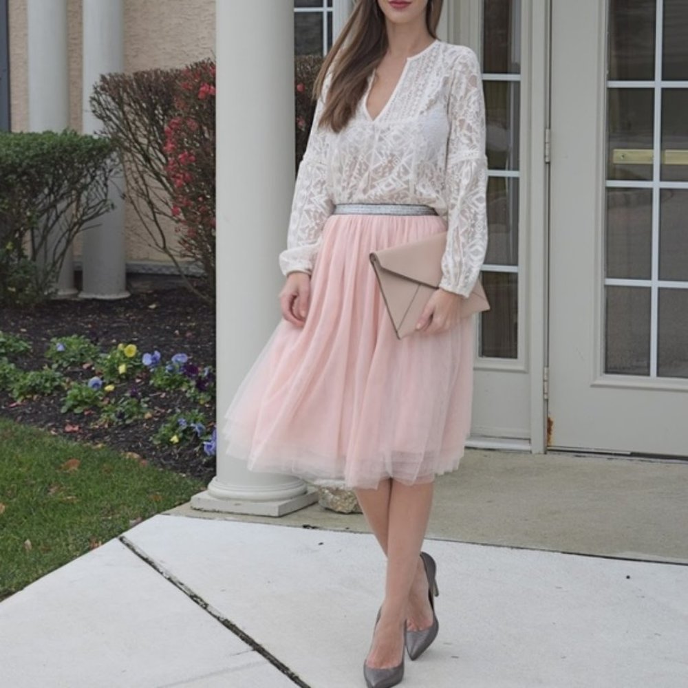 NWT Xhilaration Soft Pink Flowy Tulle Skirt